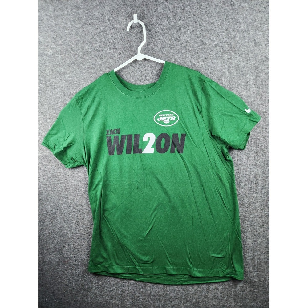 Nike New York Jets Zach‎ Wilson Green NFL Football T Shirt Mens XL